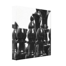Black Chess Pieces Canvas Print