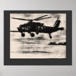 Black Chopper Vintage-style Poster