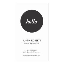 Black Circle Hello Logo Modern Business Card