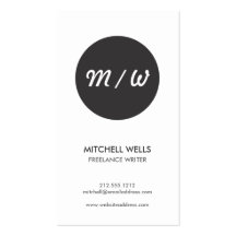 Black Circle Monogram Logo Modern Business Card
