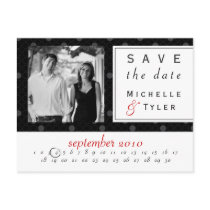 Black Circle Save the Date Card Post Card