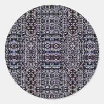 Black Circuits 12 Round Stickers