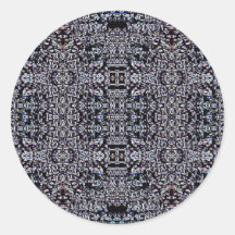 Black Circuits 5 Round Stickers