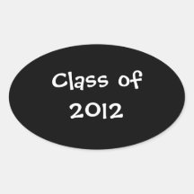 black, Class of 2012 oval sticker