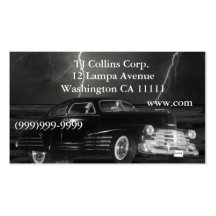Black classic car business cards