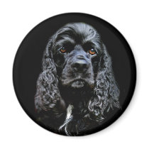 Black Cocker Spaniel Fridge Magnet