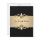 Black Coffee Trim 50th Birthday Party Pearl Custom Invites