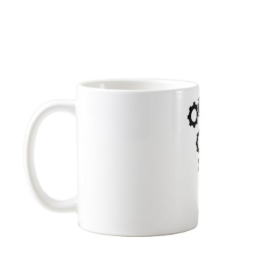black cogwheels icon coffee mugs by Tomaniac