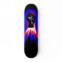 black comit fist skateboard deck