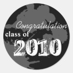 Black congratulation class of graduation gift tag sticker