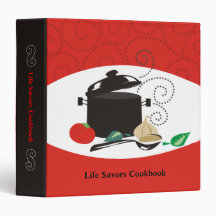 black cooking pot spoon herbs recipe binder