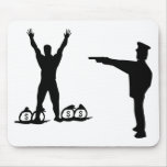 black cop and robber icon mouse pad