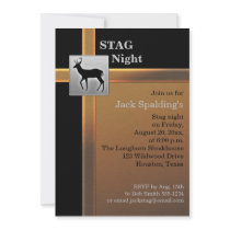 Black, Copper, and Silver Stag Invitation
