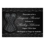 Black Corset Lingerie Bridal Shower Invitation invitations