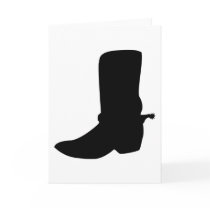 Black Cowboy Boot with Spurs Card