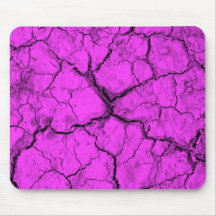 Black Cracks on Pink Mouse Pad