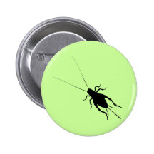 Black Cricket Pinback Buttons