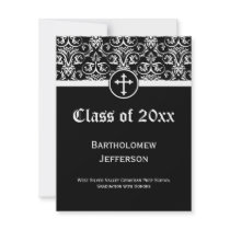 Black Cross Christian Graduation Announcement