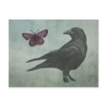 Black Crow and Butterfly postcard