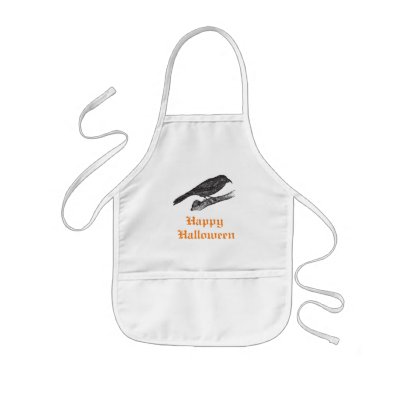 Black Crow Happy Halloween Kid's Apron by ericar70
