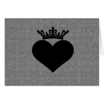 black crown crinkle hearts