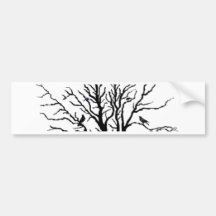 Black Crows Gathering in Tree Bumper Sticker