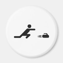 black curling icon magnets