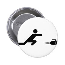 black curling icon pinback button