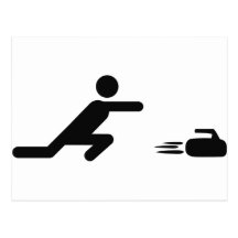 black curling icon post card
