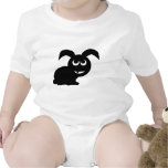 Black cute bunny comic style baby bodysuit