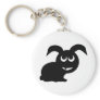 Black cute bunny comic style key chain