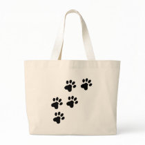 black cute dog paws doggy tote bags
