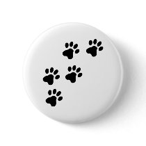 black cute dog paws doggy pinback button