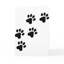 black cute dog paws doggy card