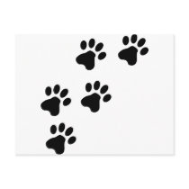 black cute dog paws doggy post cards