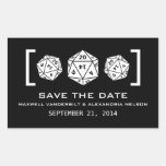 Black D20 Dice Gamer Save the Date Stickers