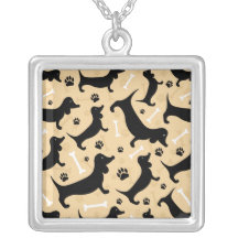 Black dachshund necklace