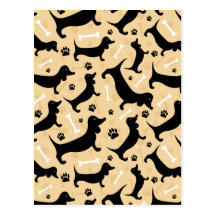 Black dachshund post cards