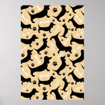 Black dachshund posters