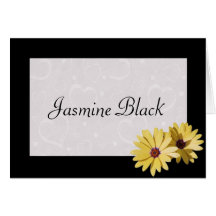 Black - Daisy  - Wedding table name placecards