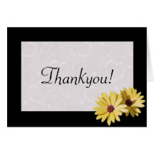 Black - Daisy  - Wedding Thankyou Cards