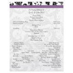 Black Damak Swirls  Wedding Program letterhead