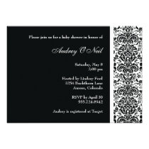 Black Damask Baby Shower Invitation invitations