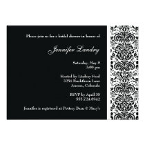 Black Damask Bridal Shower Invitation invitations