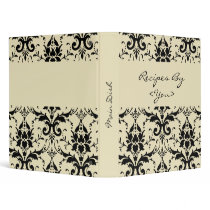 Black Damask Cook Book Recipe Binder