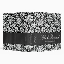 Black Damask Custom 2" Binder