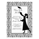 Black Damask Graduation Invitation Silhouette Grad invitations