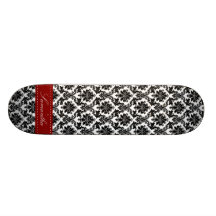 Black Damask Lace Broquade Comp Skateboard
