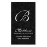 Black Damask Monogrammed Business Card Template