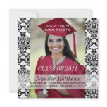 Black Damask Photo Graduation Announcement